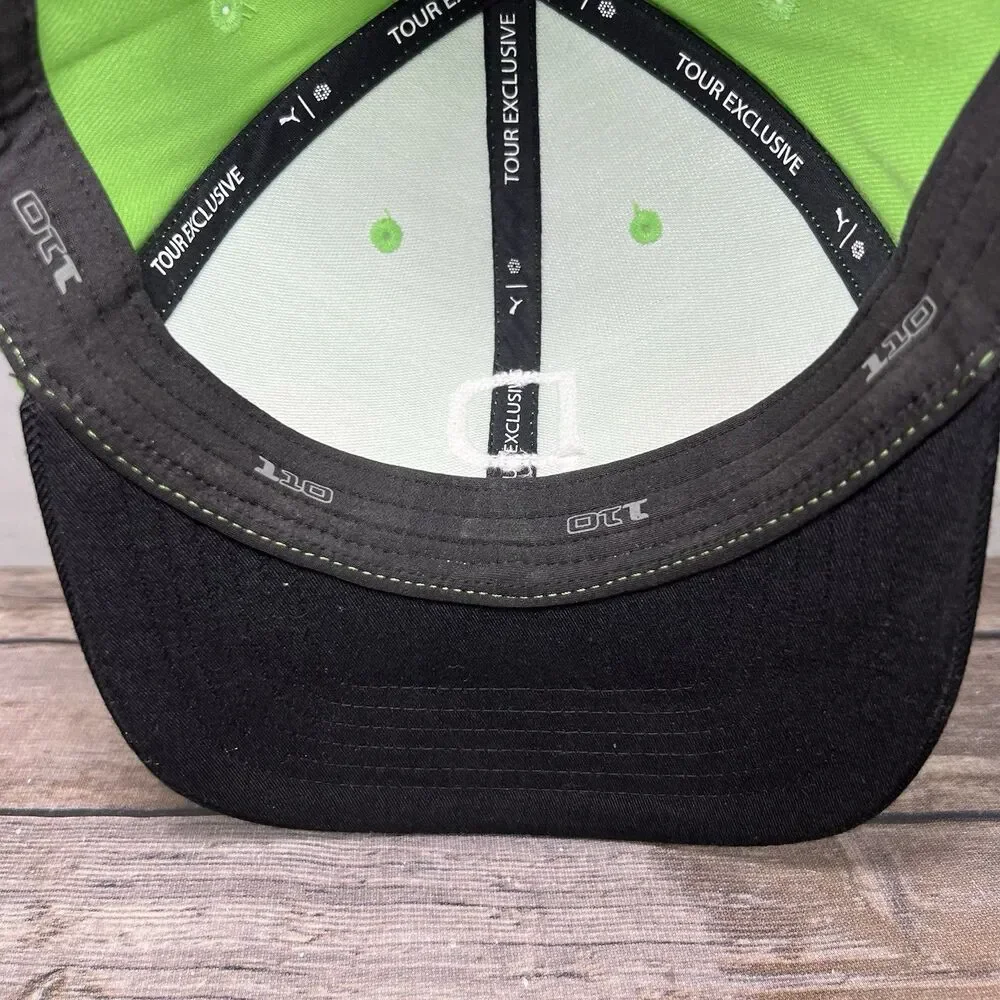 Puma Golf Snapback Hat Cap Lime Green Black 2tone 110 Flex Fit OSFA